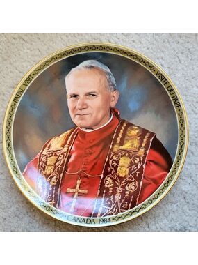 Vintage Pope John Paul II Commemorative Plate
